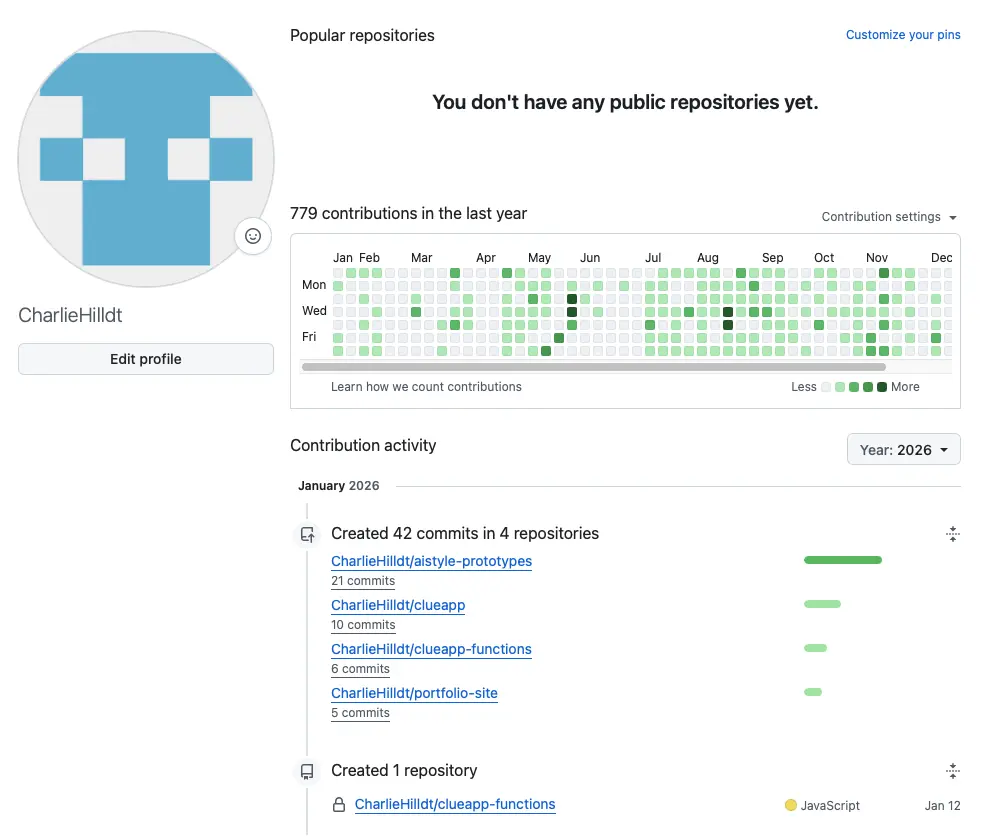 Github profile preview
